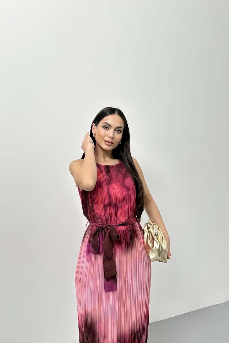 Pleated Dress With Straps