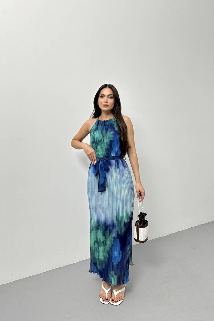 Pleated Dress With Straps