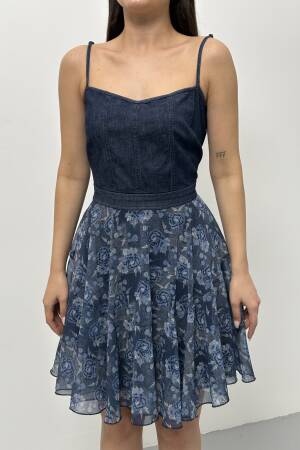 Denim Dress With Straps - STEPS - Globality Store - Women Clothes Wholesale Turkey