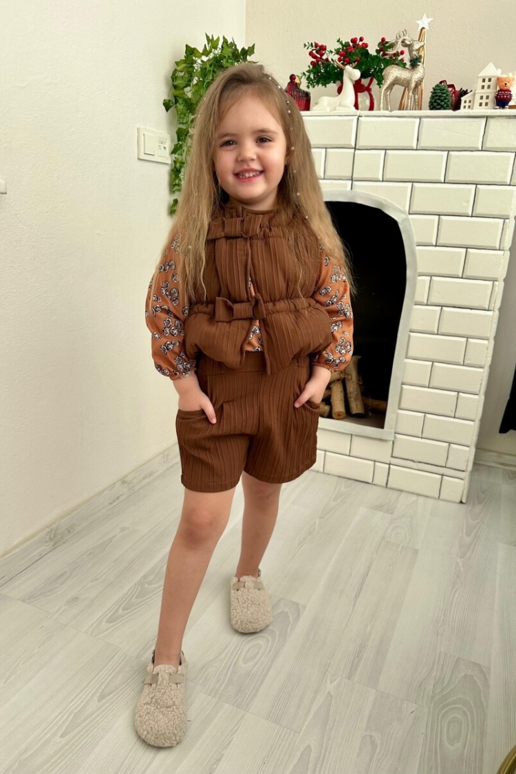 6-Piece Brown Puffer Vest Set 2-10Y - KidsRoom - Globality Store - Kids Baby Clothes Wholesale