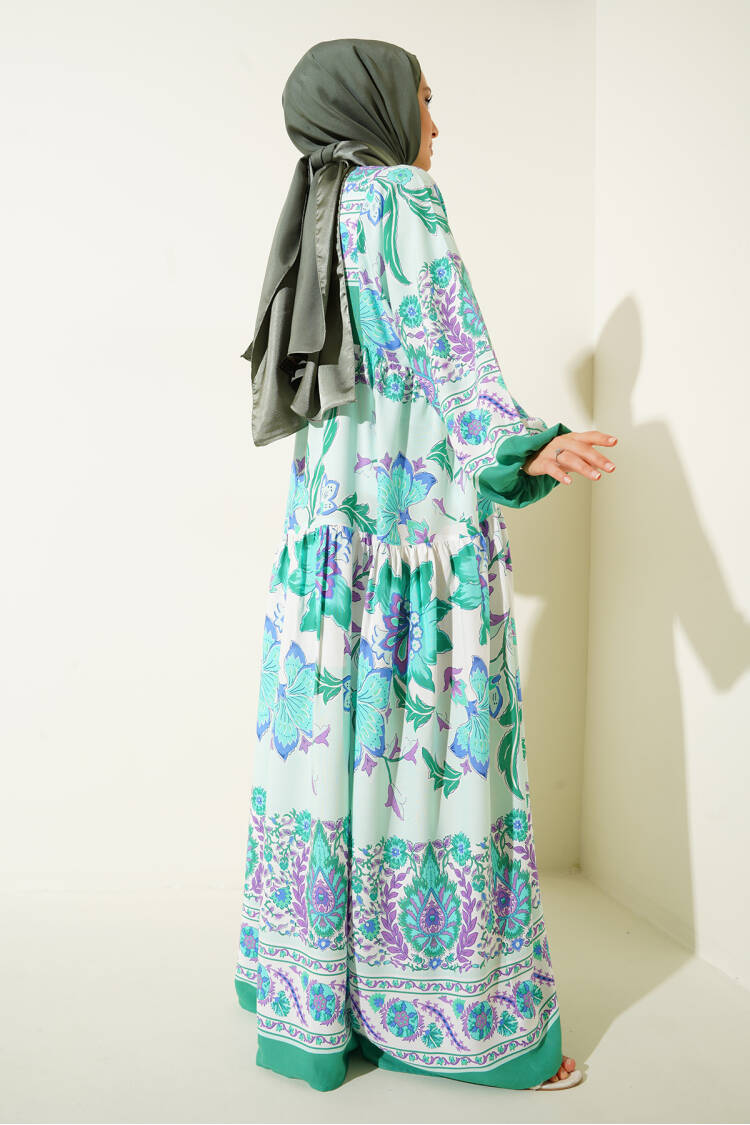 Authentic Patterned Hijab Dress - D.