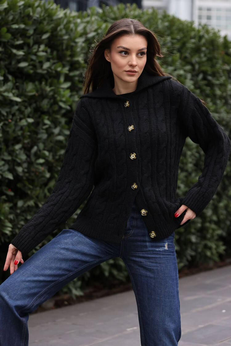 Braided Cardigan - Bigdart - Globality Store - Women Clothes Wholesale Turkey