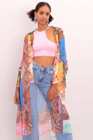 Printed Sheer Kimono - BSL - Globality Store - Women Clothes Wholesale Turkey