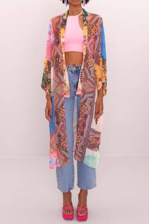 Printed Sheer Kimono - BSL - Globality Store - Women Clothes Wholesale Turkey