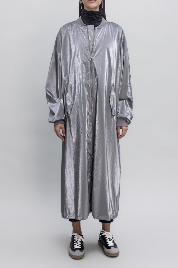 Oversized Patent Leather Trenchcoat