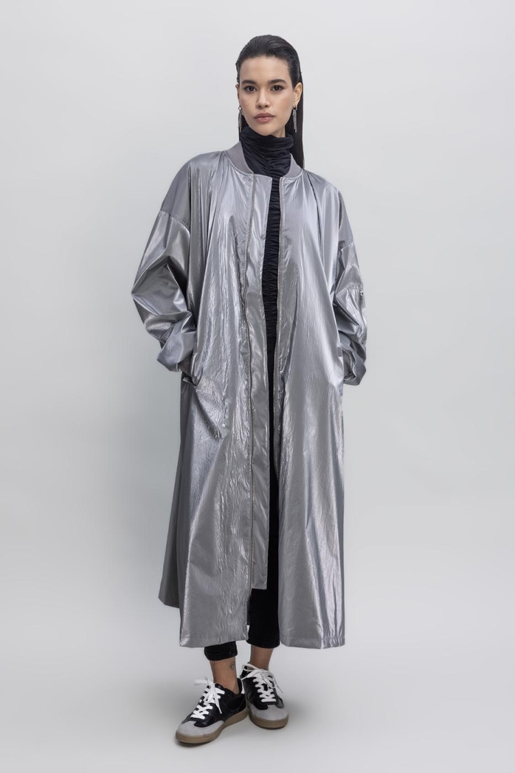 Oversized Patent Leather Trenchcoat