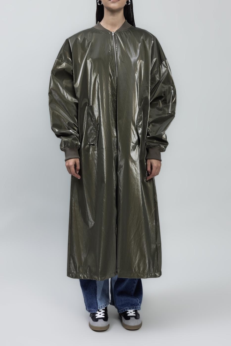 Oversized Patent Leather Trenchcoat