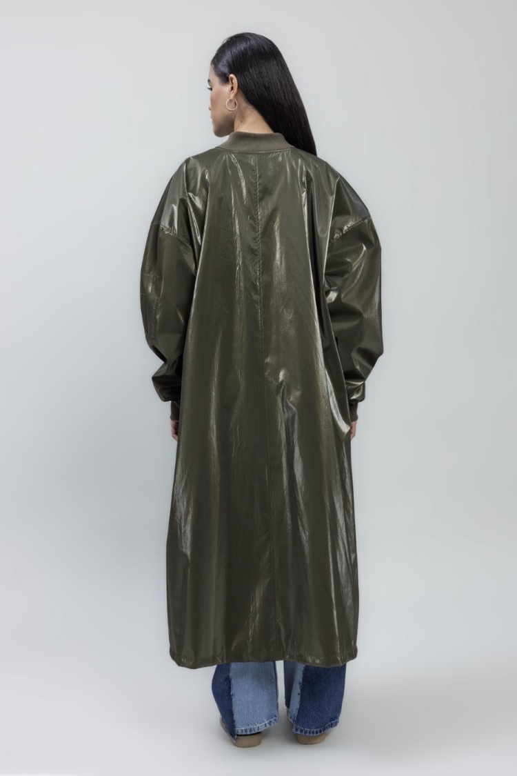 Oversized Patent Leather Trenchcoat