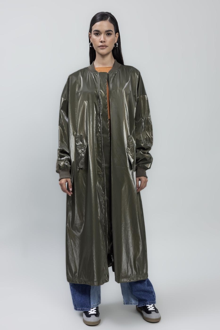 Oversized Patent Leather Trenchcoat