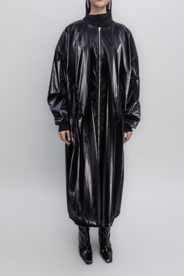 Oversized Patent Leather Trenchcoat