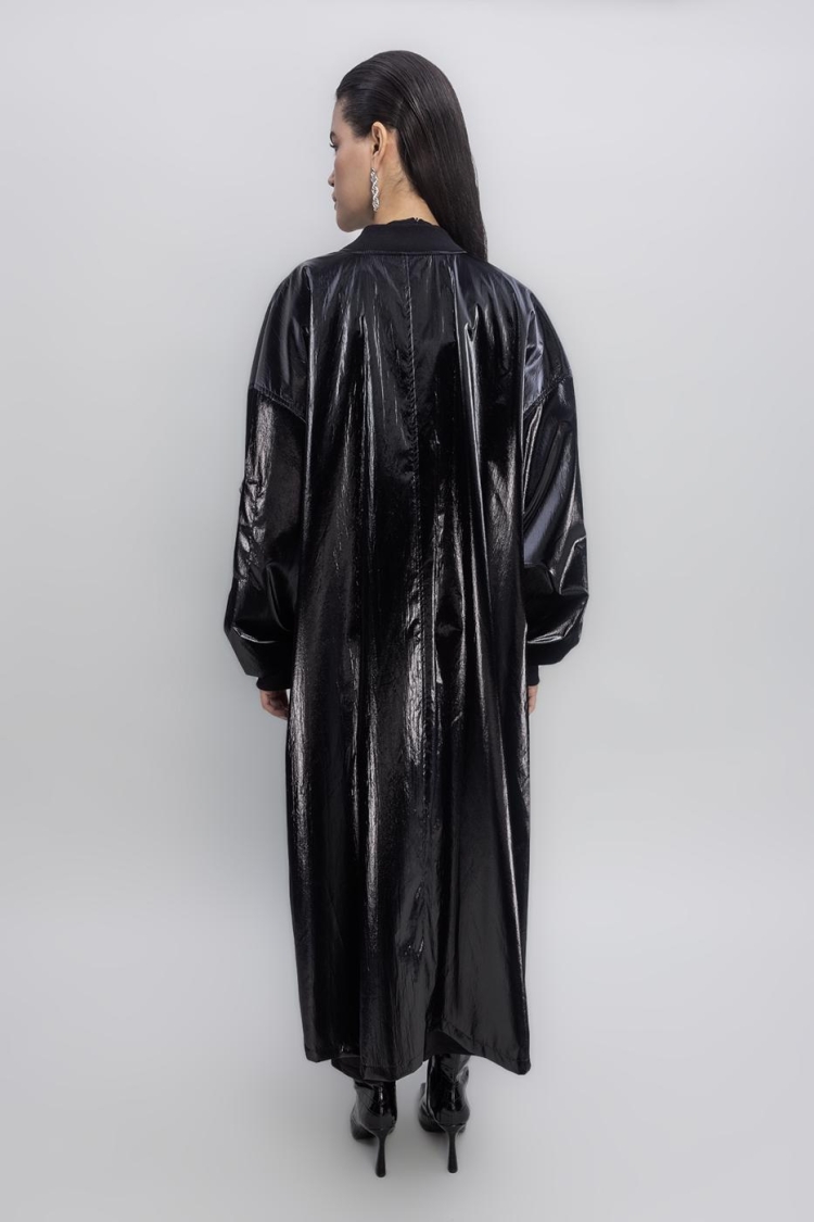 Oversized Patent Leather Trenchcoat