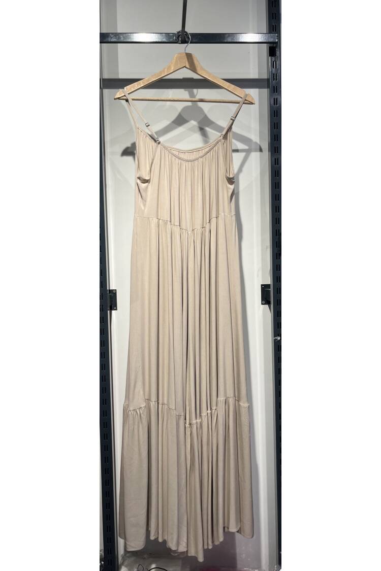 Strap Maxi Dress -Color - Cream Rouge - Globality Store - Women Clothes Wholesale Turkey