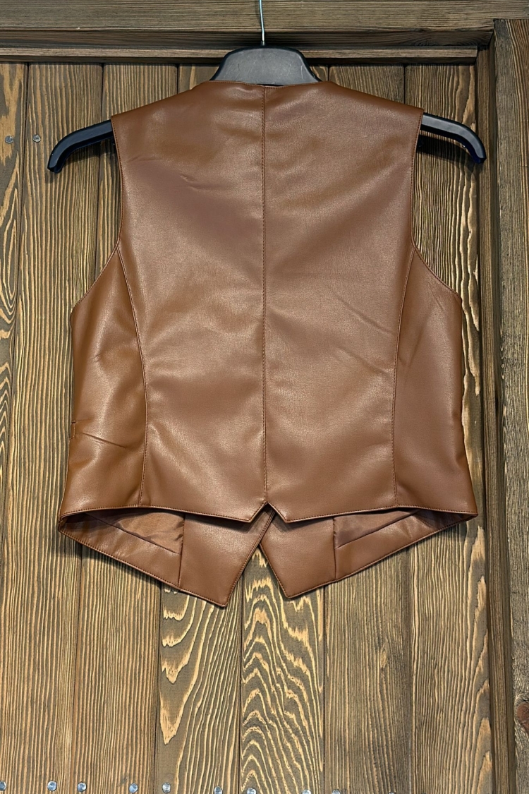 Leather Vest - Tan