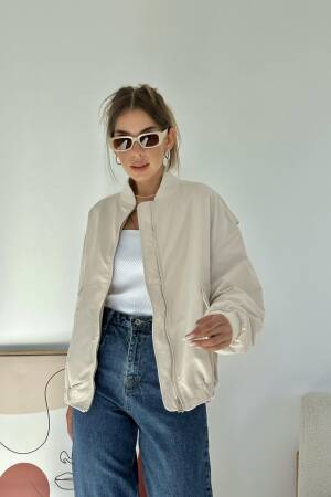 Pieced Bomber Jacket - Elisa - Globality Store - Women Clothes Wholesale Turkey