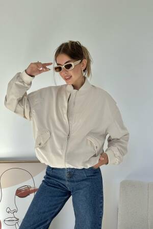 Pieced Bomber Jacket - Elisa - Globality Store - Women Clothes Wholesale Turkey