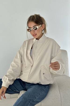 Pieced Bomber Jacket - Elisa - Globality Store - Women Clothes Wholesale Turkey
