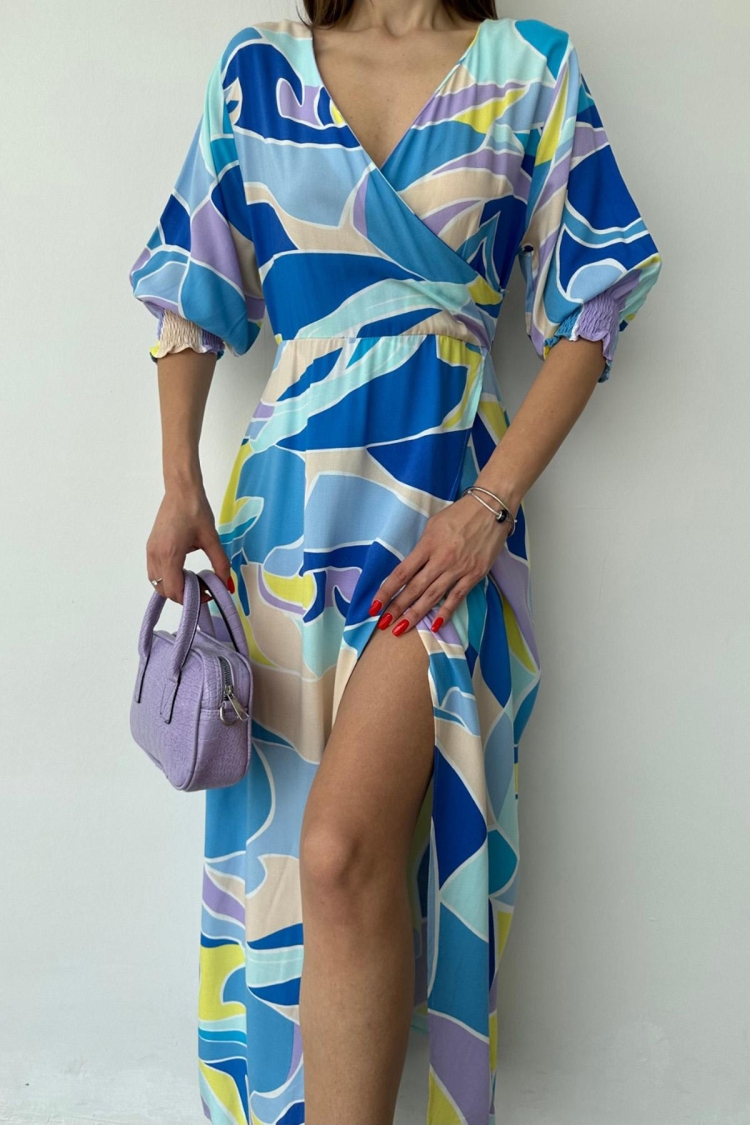 Patterned Slit Dress