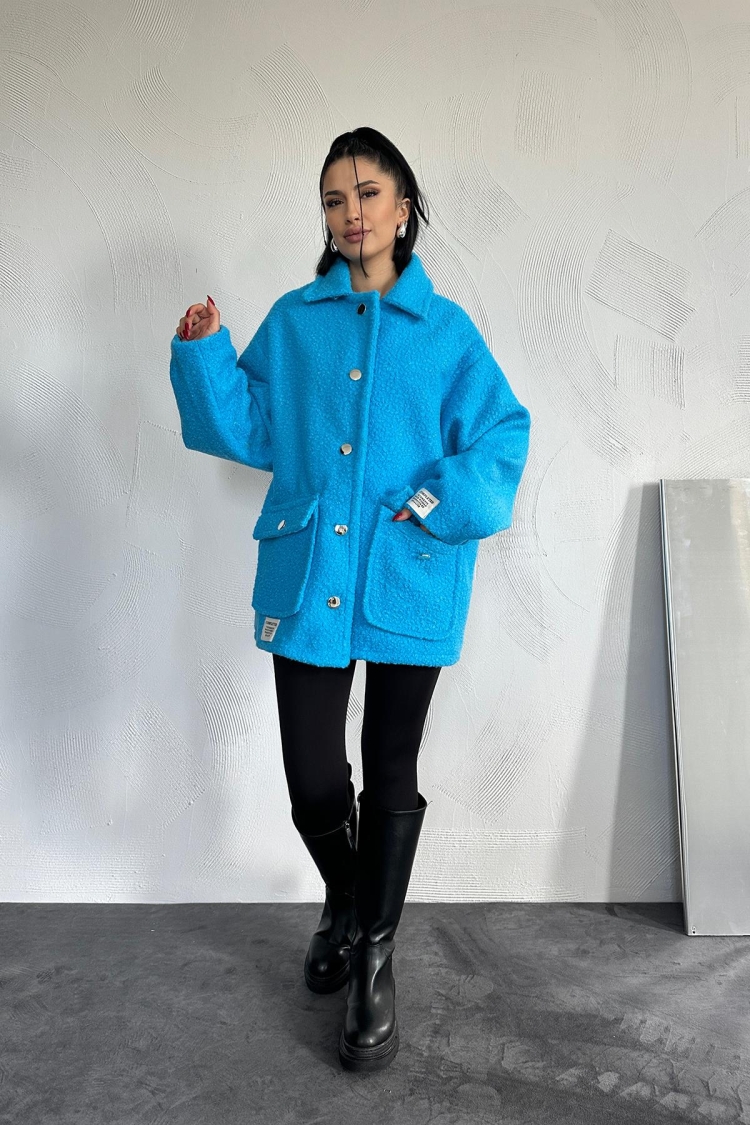 Labeled Pleat Detailed Jacket