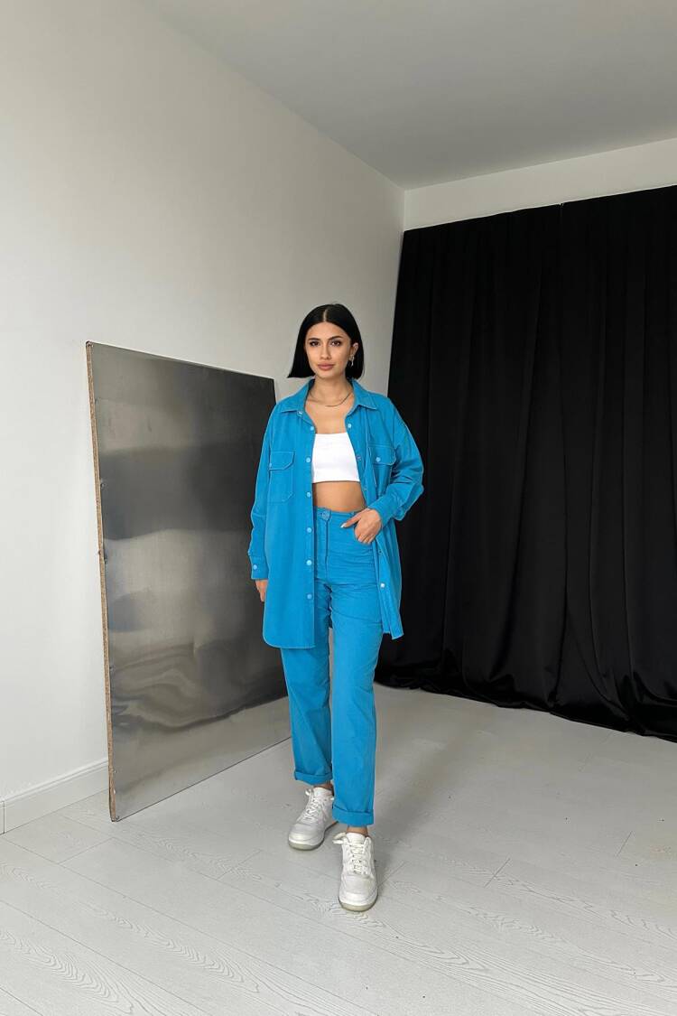 Shirt And Snap Trousers Set - Elisa - Globality Store - Women Clothes Wholesale Turkey