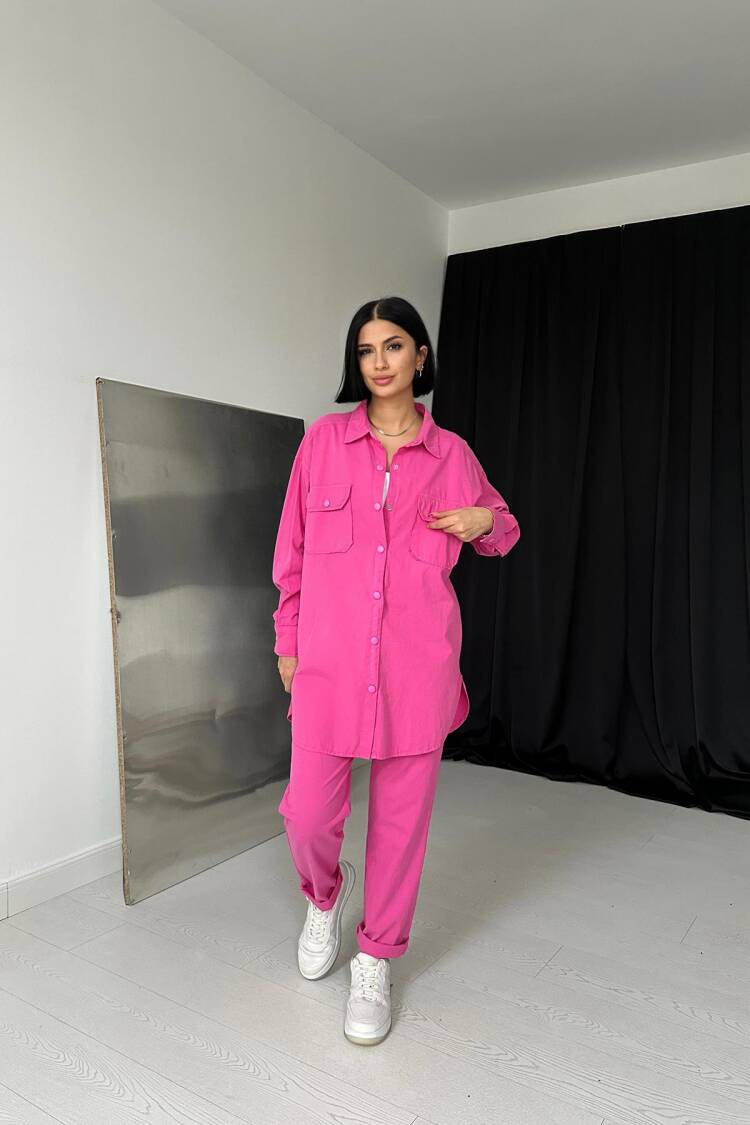 Shirt And Snap Trousers Set - Elisa - Globality Store - Women Clothes Wholesale Turkey