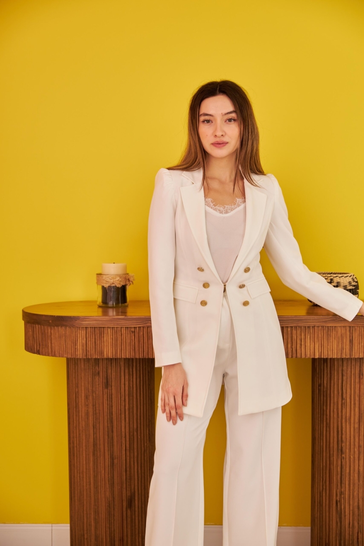 Blazer Buttoned Jacket - Elisa - Globality Store - Women Clothes Wholesale Turkey