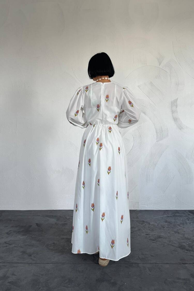 Tulip Patterned Brode Dress