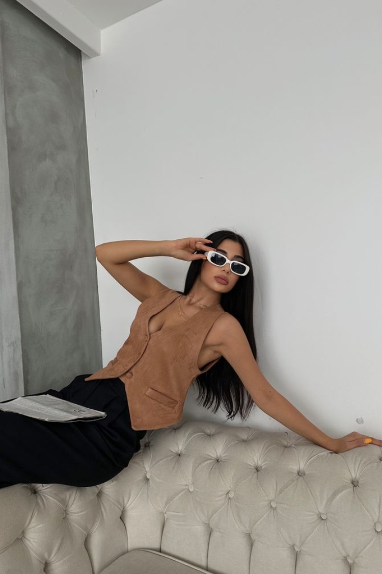 Tan Suede Vest