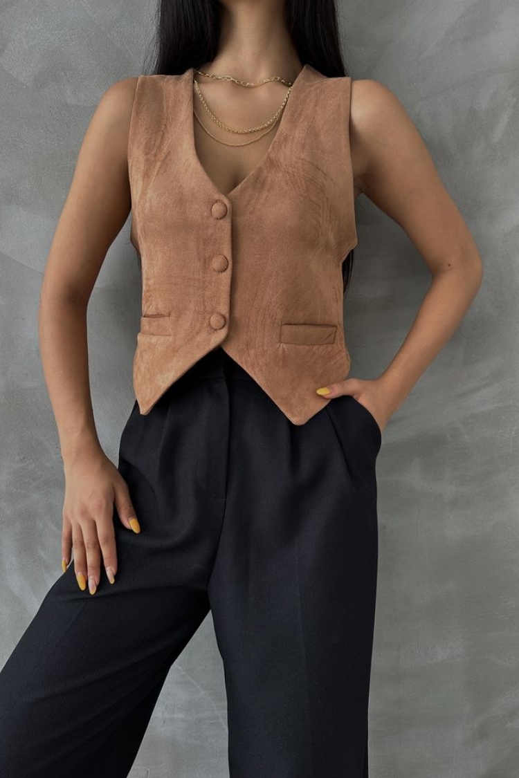 Tan Suede Vest