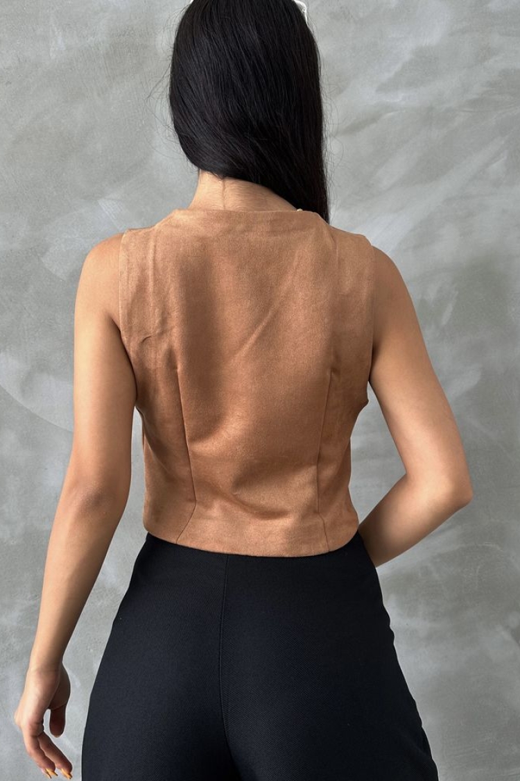 Tan Suede Vest