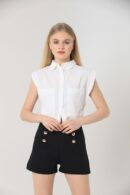 Buttoned Shorts - Topshow - Globality Store - Women Clothes Wholesale Turkey