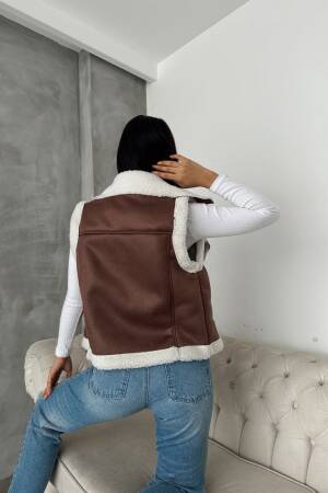 TanSuede Fur Collar Vest - Topshow - Globality Store - Women Clothes Wholesale Turkey