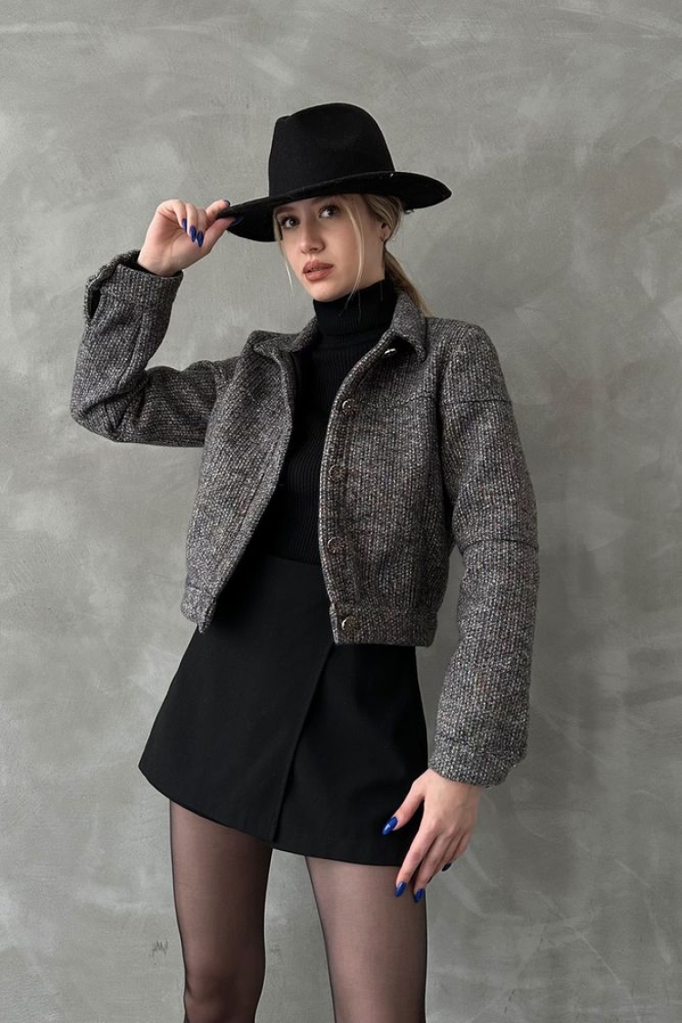 Buttoned Bowl Coat - Topshow - Globality Store - Women Clothes Wholesale Turkey