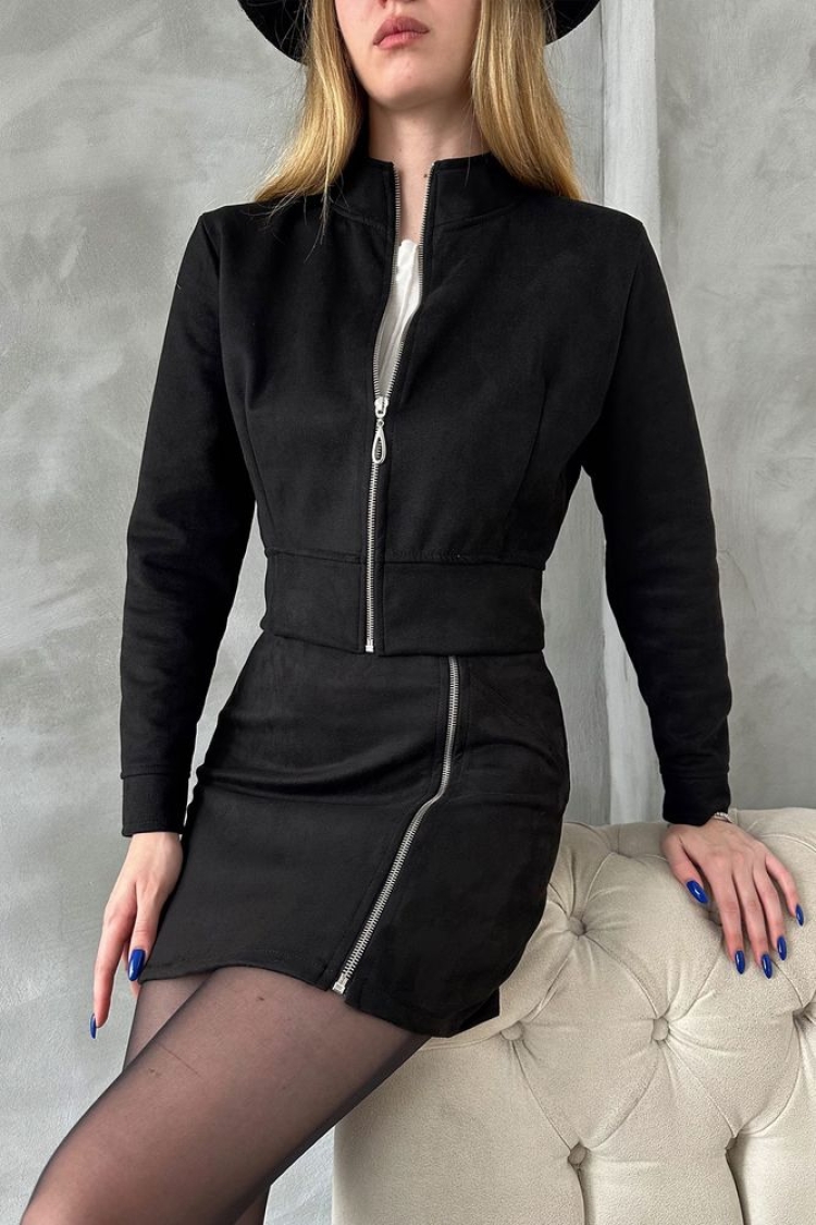 F 1551 Zippered Coat