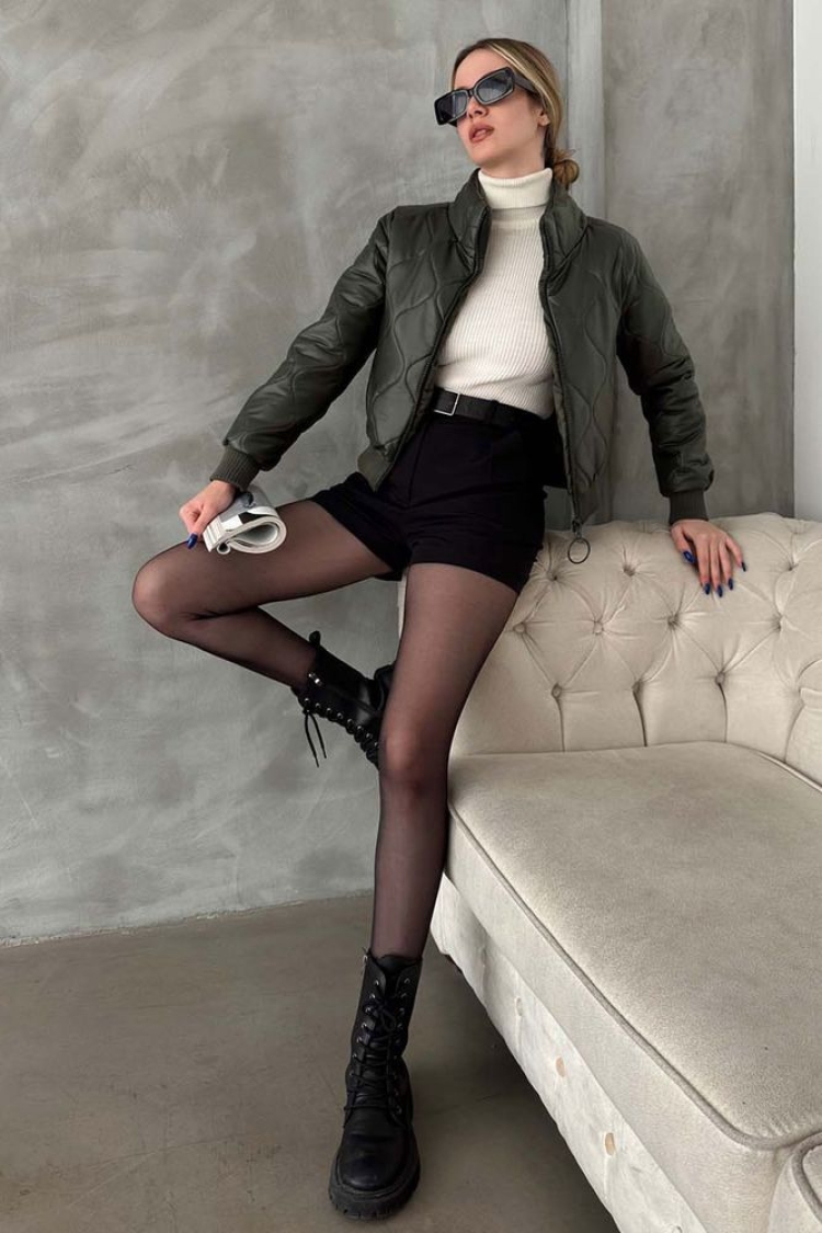 F1192 Zippered Leather Coat - Topshow - Globality Store - Women Clothes Wholesale Turkey