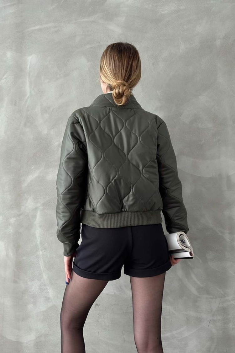 F1192 Zippered Leather Coat
