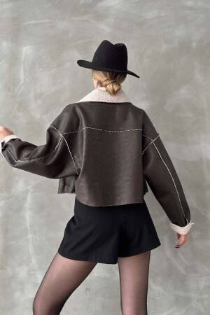 F 1577 Nubuck Collar Fur Coat - Topshow - Globality Store - Women Clothes Wholesale Turkey