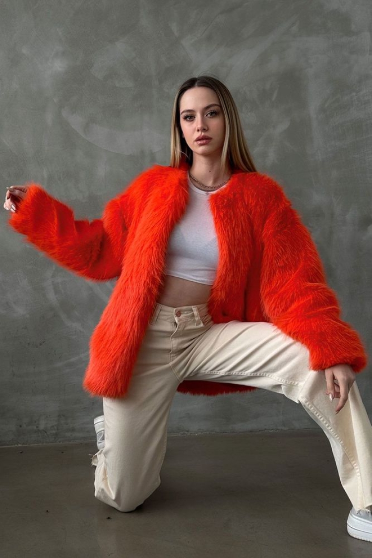 Plush Coat - Topshow - Globality Store - Women Clothes Wholesale Turkey