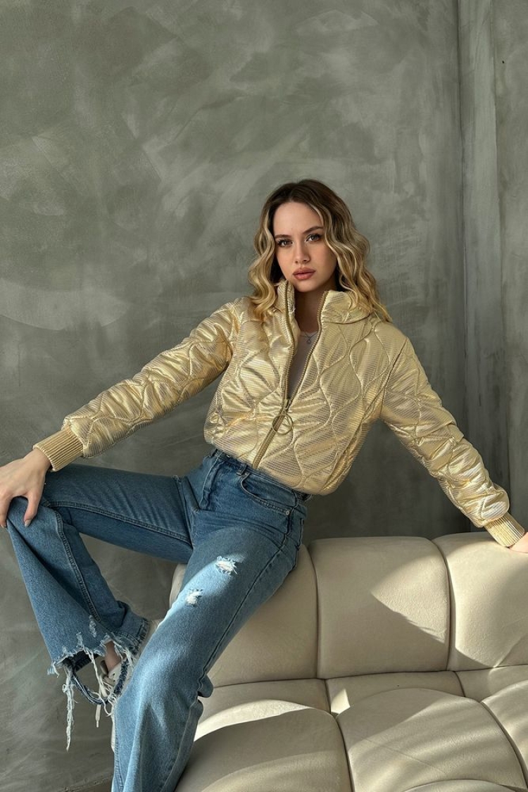 Zippered Shiny Coat - Topshow - Globality Store - Women Clothes Wholesale Turkey