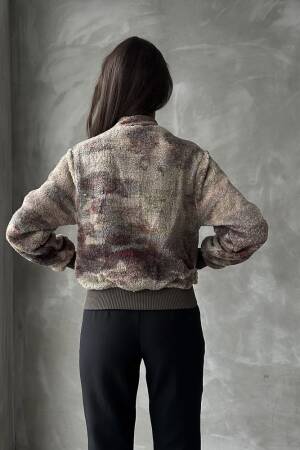 Camouflage Patterned Plush Coat - Topshow - Globality Store - Women Clothes Wholesale Turkey
