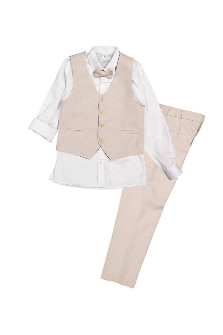 Boy Suit Set with 3 Button Vest 1-4Y - Terry - Globality Store - Kids Baby Clothes Wholesale
