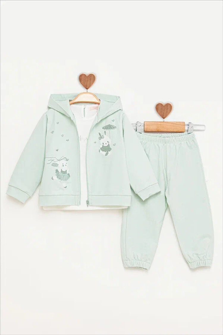 TINY RABBIT EMBROIDERED TRACKSUIT 9-24 M - BabyRose - Globality Store - Kids Baby Clothes Wholesale