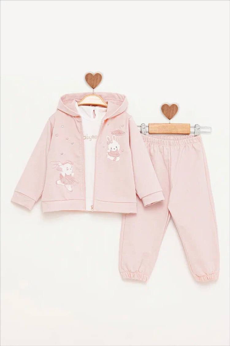 TINY RABBIT EMBROIDERED TRACKSUIT 9-24 M - BabyRose - Globality Store - Kids Baby Clothes Wholesale