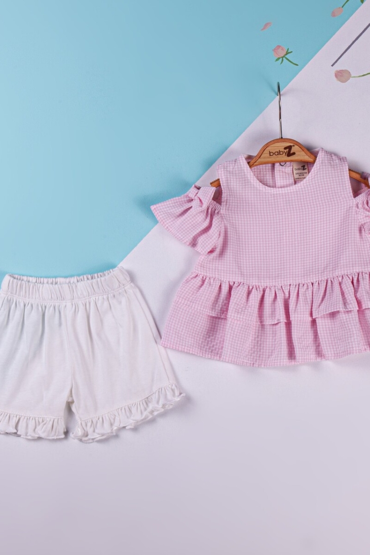 Wholesale 2-Piece Baby Girls Blouse and Shorts Set 6-18M - BabyZ - Globality Store - Kids Baby Clothes Wholesale