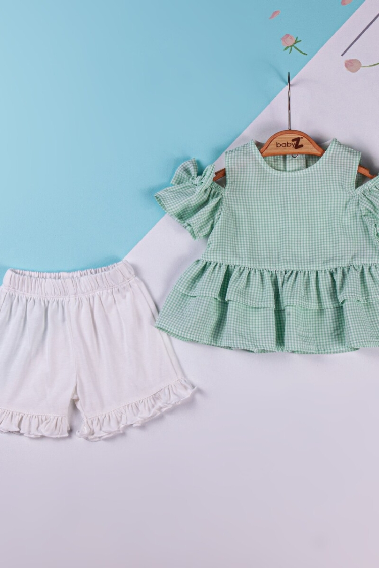 Wholesale 2-Piece Baby Girls Blouse and Shorts Set 6-18M - BabyZ - Globality Store - Kids Baby Clothes Wholesale