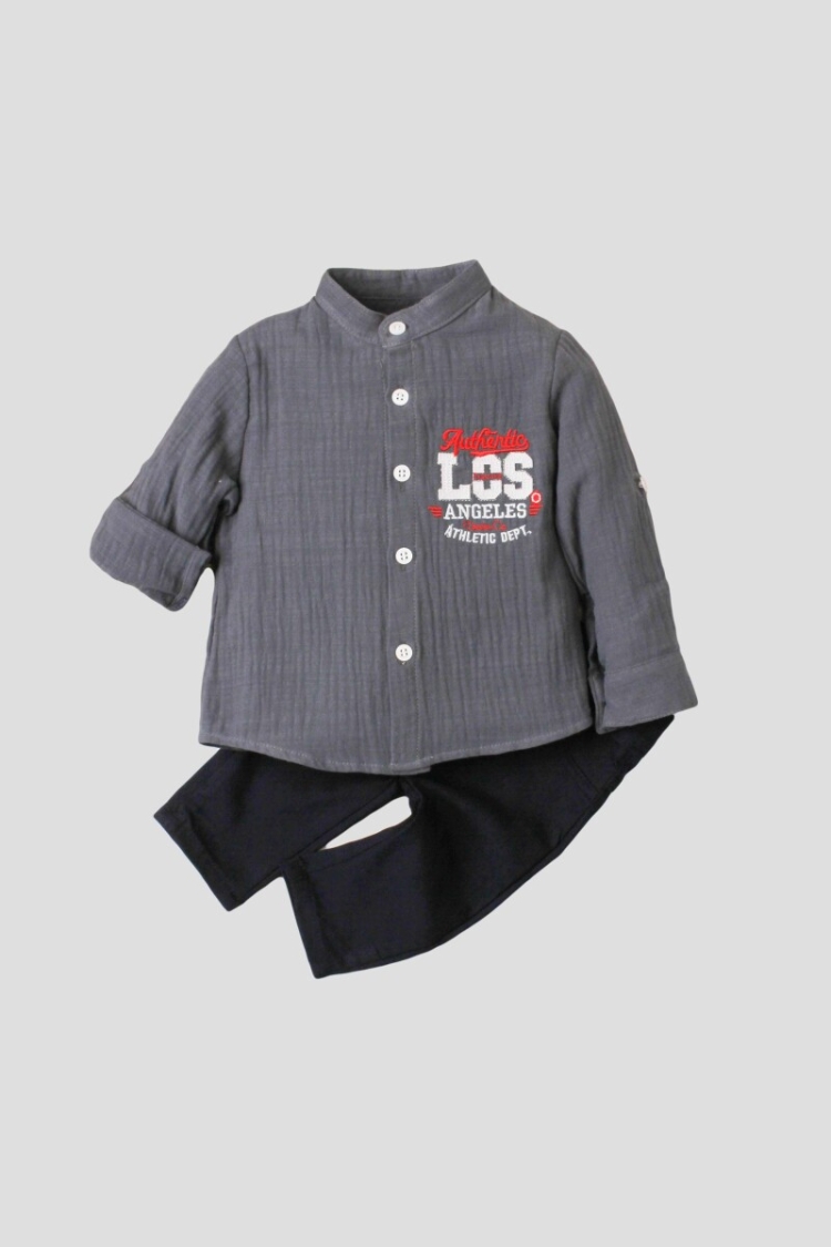 Wholesale Baby Boys 2-Piece Shirt Set with Pants 9-24M - Kidexs - Globality Store - Kids Baby Clothes Wholesale