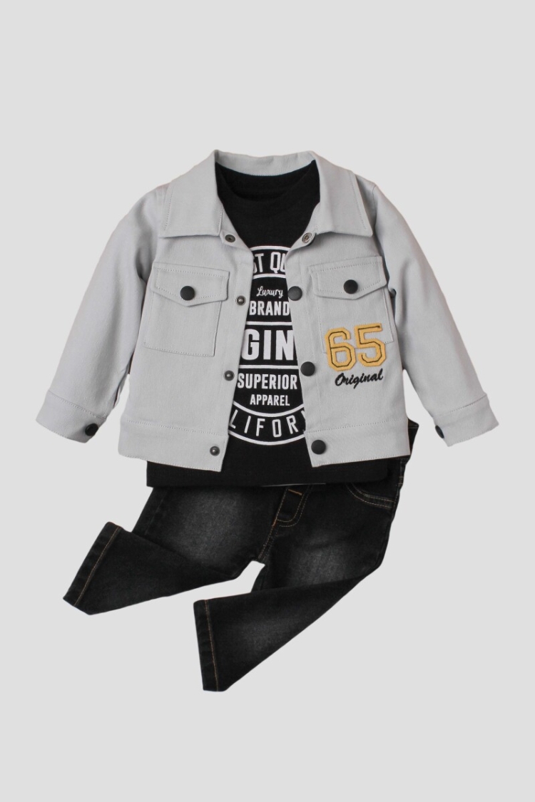 Wholesale Baby Boys 3-Piece Shirt Set with Pants and T-Shirt 9-24M - Kidexs - Globality Store - Kids Baby Clothes Wholesale