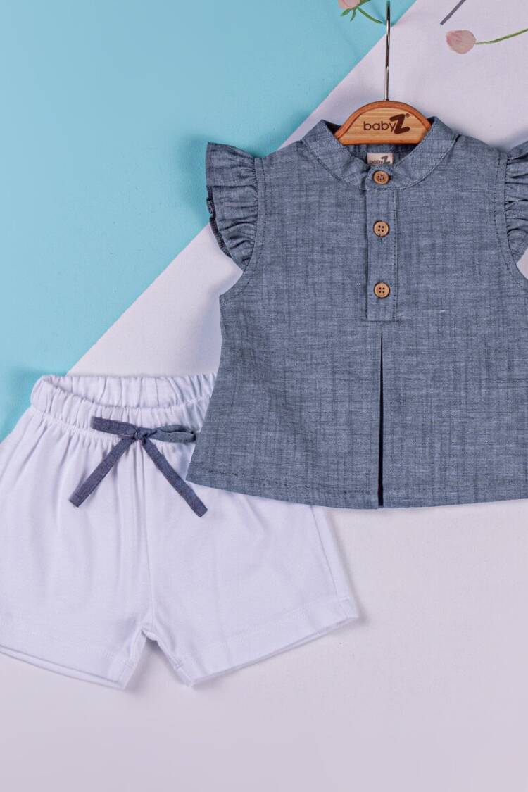 Wholesale Baby Girls 2-Piece Blouse and Shorts Set 6-18M - BabyZ - Globality Store - Kids Baby Clothes Wholesale