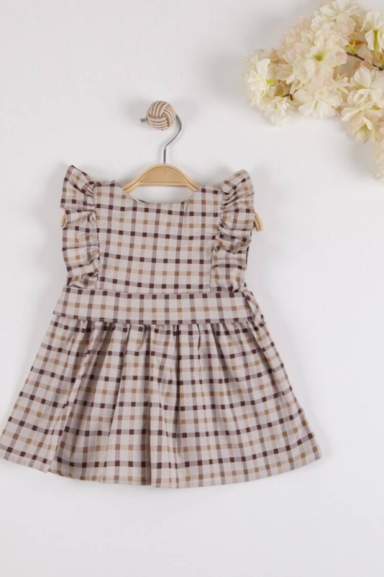 Wholesale Baby Girls Plaid Patterned Ruffled Dress 6-18M - KidsRoom - Globality Store - Kids Baby Clothes Wholesale