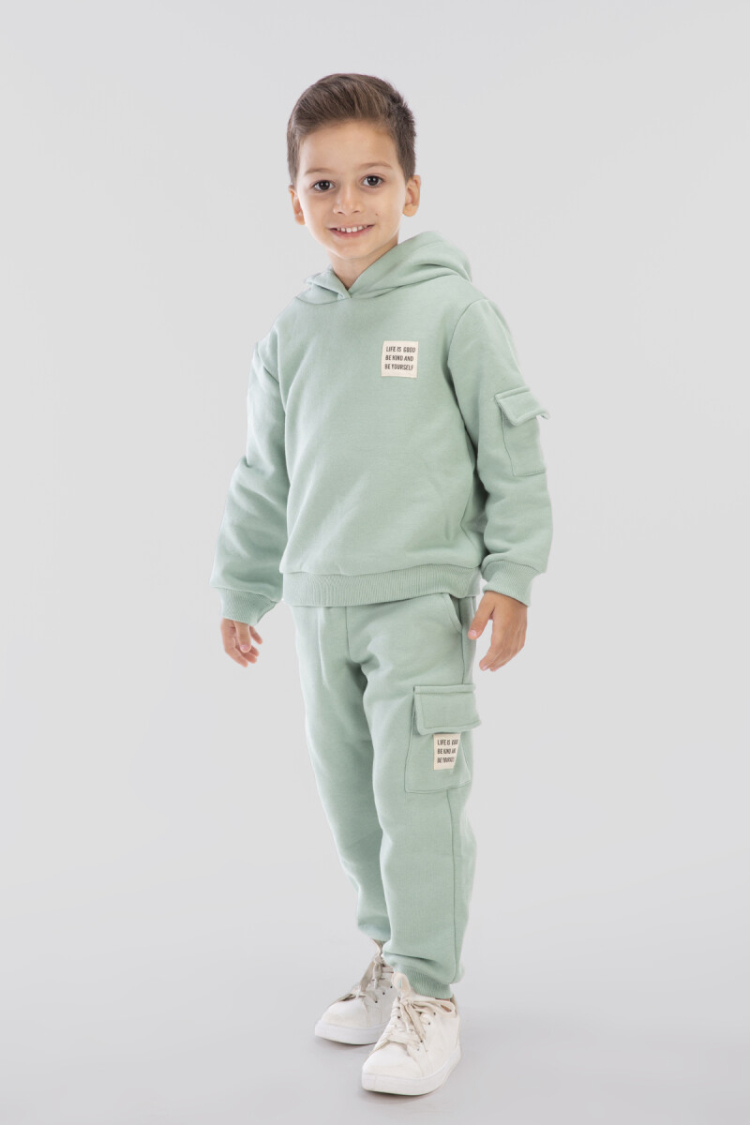 Wholesale Boy's 2-Piece Basic Hooded Tracksuit 2-5Y - Tuffy - Globality Store - Kids Baby Clothes Wholesale