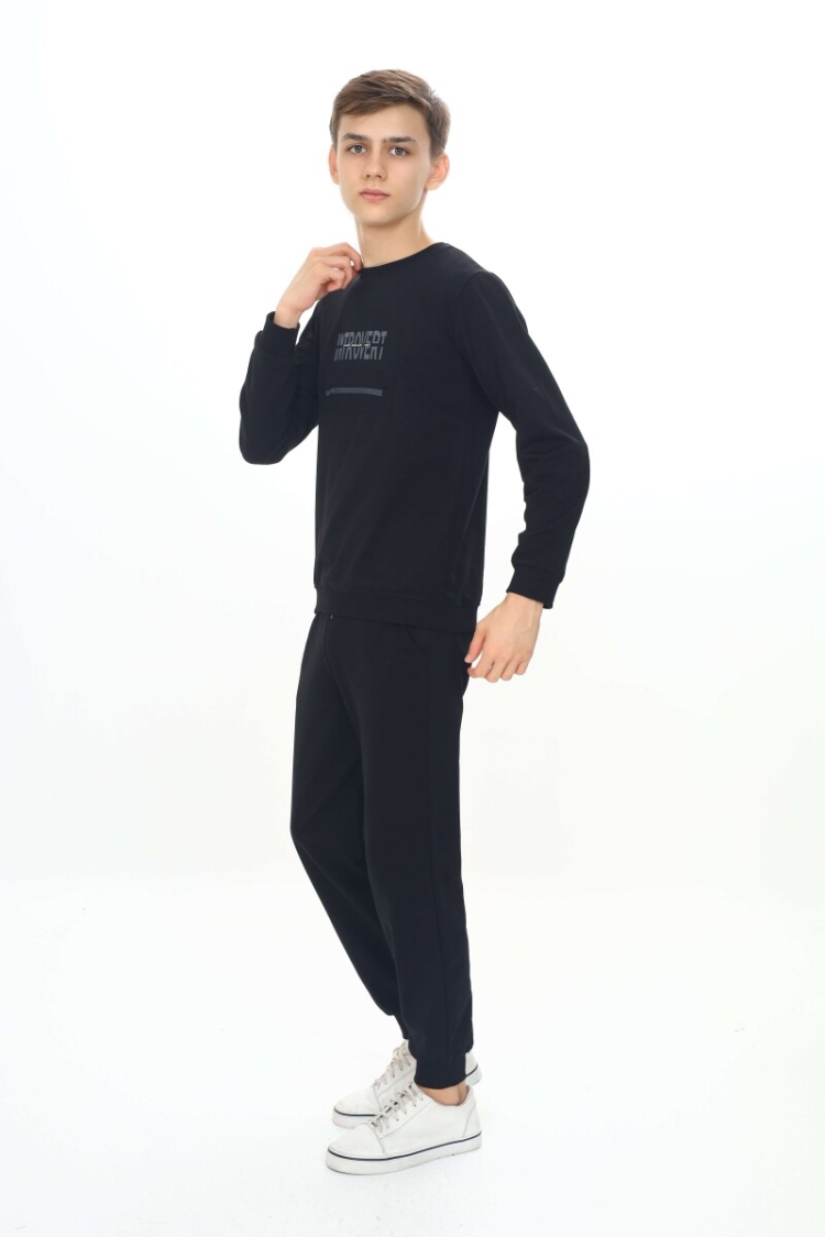Wholesale Boys Printed Tracksuit Set 11-14Y - Nickel - Globality Store - Kids Baby Clothes Wholesale